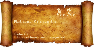 Matias Krizanta névjegykártya
